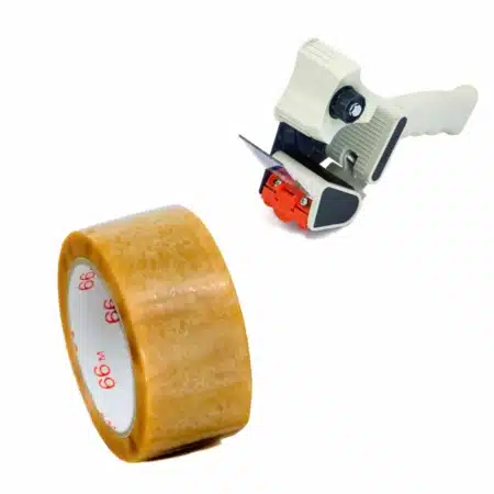 Transparentes PVC Klebeband mit einem Handabroller