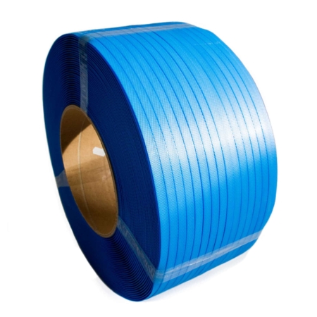 Bild zeigt ein blaues, breites Umreifungsband